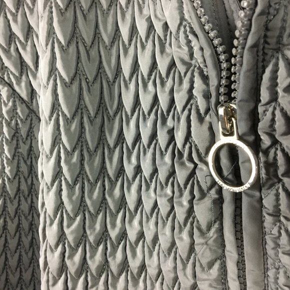 Anne Klein Coat Womens XL Quilted Textured Filled Insulated Gray Pockets Zip Up - Picture 4 of 13